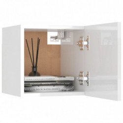 Nachttisch Hochglanz-Weiß 30,5x30x30 cm Spanplatte