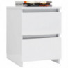 Nachttisch Hochglanz-Weiß 30x30x40 cm Holzwerkstoff