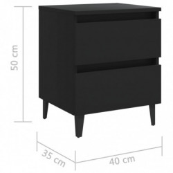 Nachttisch Schwarz 40x35x50 cm Spanplatte