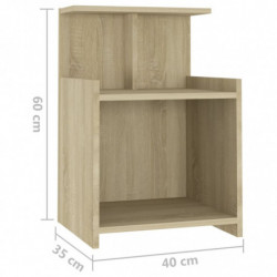 Nachttische 2 Stk. Sonoma-Eiche 40x35x60 cm Spanplatte