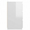 Nachttisch Hochglanz-Weiß 40x35x62,5 cm Holzwerkstoff