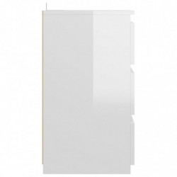 Nachttische 2 Stk. Hochglanz-Weiß 40x35x62,5 cm Holzwerkstoff