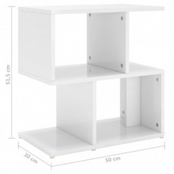 Nachttisch Hochglanz-Weiß 50x30x51,5 cm Holzwerkstoff