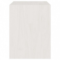 Nachttische 2 Stk. Weiß 40x30,5x40 cm Kiefer Massivholz
