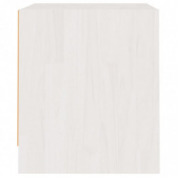 Nachttisch Weiß 40x30,5x35,5 cm Massivholz Kiefer