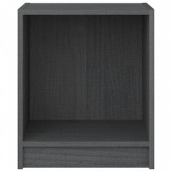 Nachttisch Grau 35,5x33,5x41,5 cm Massivholz Kiefer