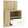 Wand-Nachttisch Weiß Sonoma-Eiche Holzwerkstoff