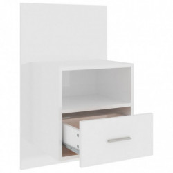 Wand-Nachttisch Hochglanz-Weiß Holzwerkstoff