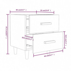 Nachttische 2 Stk. Betongrau 40x35x47,5 cm