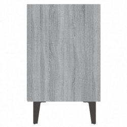 Nachttisch mit Metallbeinen Grau Sonoma 40x30x50 cm