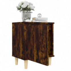Nachttisch mit Massivholz-Beinen Räuchereiche 40x30x50 cm