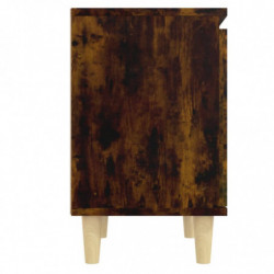 Nachttisch mit Massivholz-Beinen Räuchereiche 40x30x50 cm