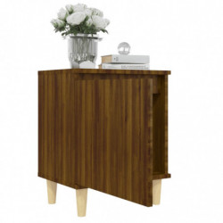 Nachttisch mit Massivholz-Beinen Braun Eichen-Optik 40x30x50cm
