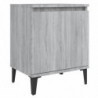 Nachttisch mit Metallbeinen Grau Sonoma-Eiche 40x30x50 cm