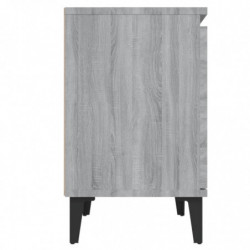 Nachttisch mit Metallbeinen Grau Sonoma-Eiche 40x30x50 cm