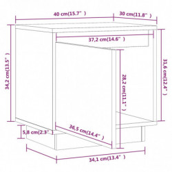 Nachttisch Schwarz 40x30x40 cm Massivholz Kiefer