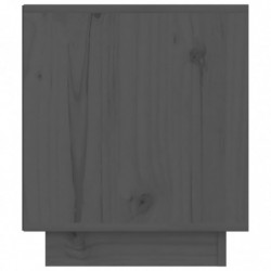 Nachttisch Grau 40x34x40 cm Massivholz Kiefer