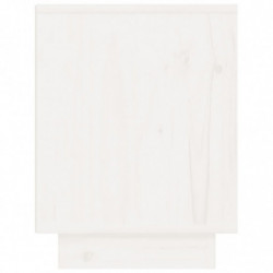 Nachttische 2 Stk. Weiß 40x30x40 cm Massivholz Kiefer