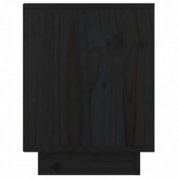 Nachttisch Schwarz 40x30x40 cm Massivholz Kiefer