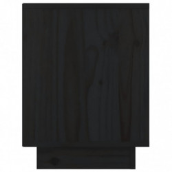 Nachttische 2 Stk. Schwarz 40x30x40 cm Massivholz Kiefer