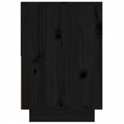 Nachttisch Schwarz 60x34x51 cm Massivholz Kiefer
