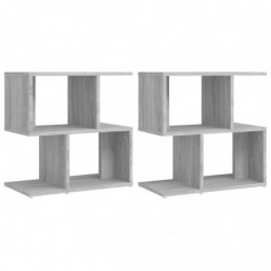 Nachttische 2 Stk. Grau Sonoma 50x30x51,5 cm Holzwerkstoff