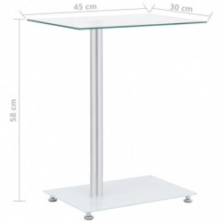 Beistelltisch U-Form Transparent 45x30x58 cm Hartglas