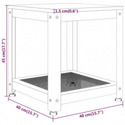 Beistelltisch Dunkelbraun und Schwarz 40x40x45 cm MDF und Eisen