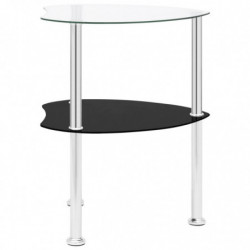 Beistelltisch mit 2 Ablagen Transparent 38x38x50 cm Hartglas