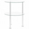 Beistelltisch mit 2 Ablagen Transparent 38 cm Hartglas