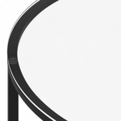 Beistelltisch Schwarz und Transparent 70 cm Hartglas