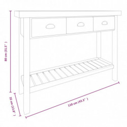 Konsolentisch 110x35x80 cm Massivholz Tanne