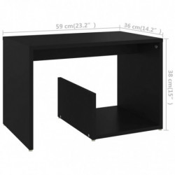 Beistelltisch Schwarz 59x36x38 cm Spanplatte