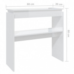 Konsolentisch Hochglanz-Weiß 80x30x80 cm Spanplatte