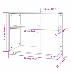 Beistelltisch Grau Sonoma 70x35x55 cm Holzwerkstoff