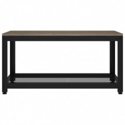 Couchtisch Grau und Schwarz 90x45x45 cm MDF und Eisen