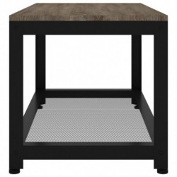 Couchtisch Grau und Schwarz 90x45x45 cm MDF und Eisen