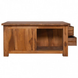 Couchtisch 68x68x33 cm Teak Massivholz