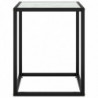 Couchtisch Schwarz mit Weißem Glas Marmor-Optik 40x40x50 cm
