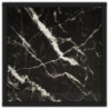 Couchtisch Schwarz mit Schwarzem Glas in Marmor-Optik 40x40x50