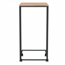 Beistelltisch mit Rollen Schwarz 40x30x63,5 cm Holzwerkstoff