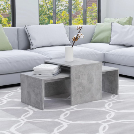 Couchtisch-Set Betongrau 100x48x40 cm Spanplatte