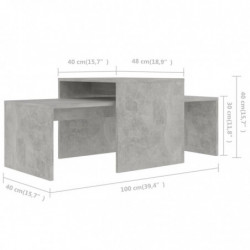 Couchtisch-Set Betongrau 100x48x40 cm Spanplatte