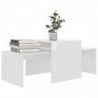 Couchtisch-Set Hochglanz-Weiß 100x48x40 cm Spanplatte