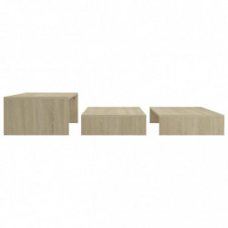 Satztisch-Set Sonoma-Eiche 100x100x26,5 cm Spanplatte