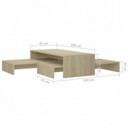 Satztisch-Set Sonoma-Eiche 100x100x26,5 cm Spanplatte