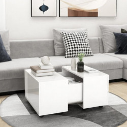 Couchtisch Hochglanz-Weiß 60x60x38 cm Spanplatte