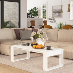 Couchtisch Hochglanz-Weiß 110x50x35 cm Spanplatte