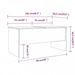 Couchtisch Weiß 102x50,5x46,5 cm Holzwerkstoff