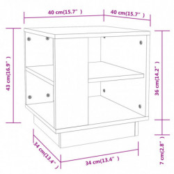 Couchtisch Schwarz 40x40x43 cm Holzwerkstoff